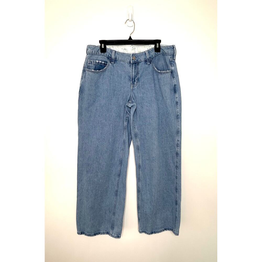 Hollister Low-Rise Baggy Jeans Women's 12R/31 Lt Wash Distressed 90s Y2K skater